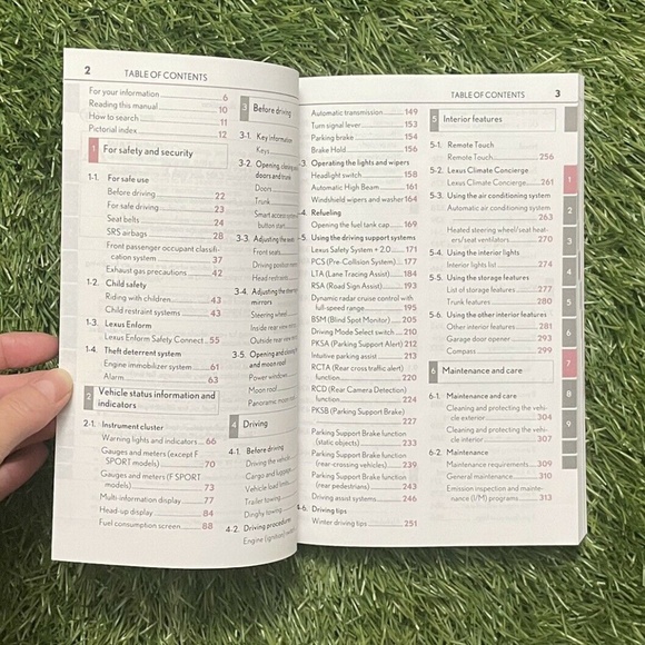 2021 Lexus ES350 ES250 Sedan Owners Manual w/ Navigation (3.5L, 2.5L) - Picture 6 of 10